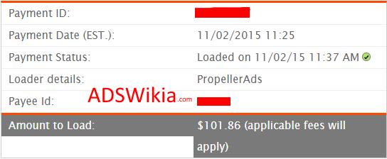 PropellerAds Proof Of Payment