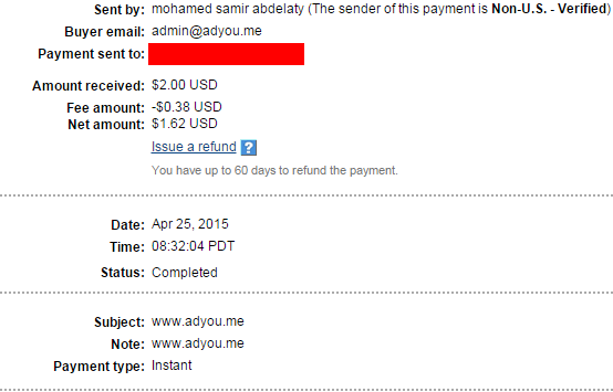 adYoume Proof of Payment