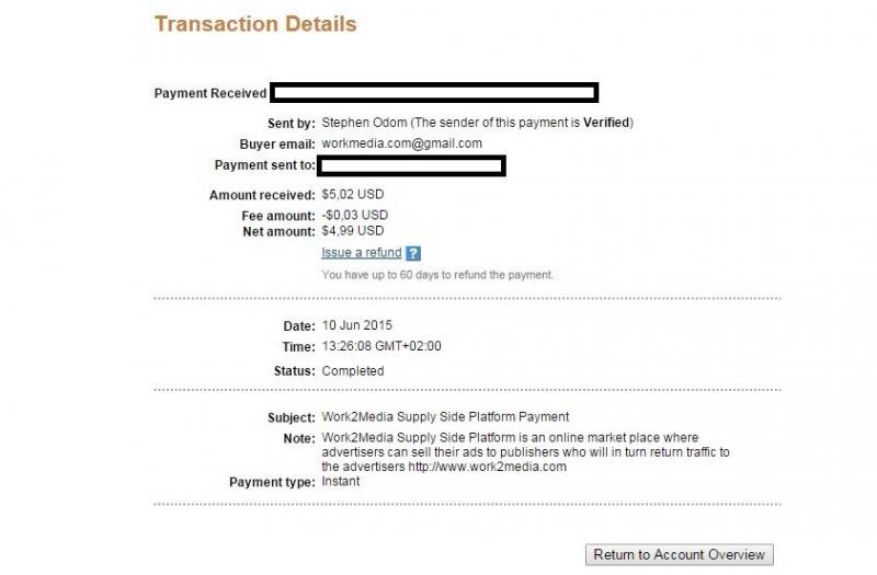 Work2Media Proof of Payment